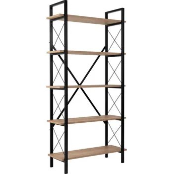 police Regál LANTERON, dub/černá + vyzvednutí ZDARMA