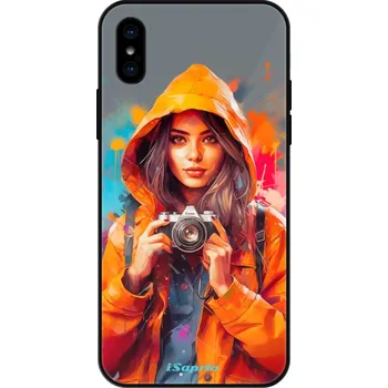 Pouzdro na mobilní telefon Lesklé pouzdro iSaprio pro Apple iPhone X / XS - Girl with Camera (Lesklé pouzdro, kryt, obal iSaprio Exclusive na mobil Apple iPhone X / XS s motivem Girl with Camera - elegantní skleněný vzhled, skvělá ochrana mobilu a luxusní styl, vyrobeno v Česku)
