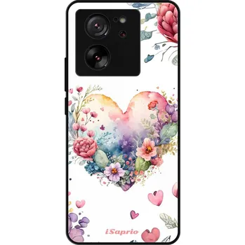 Pouzdro na mobilní telefon Lesklé pouzdro iSaprio pro Xiaomi 13T / 13T Pro - Floral Heart (Lesklé pouzdro, kryt, obal iSaprio Exclusive na mobil Xiaomi 13T / 13T Pro s motivem Floral Heart - elegantní skleněný vzhled, skvělá ochrana mobilu a luxusní styl, vyrobeno v Česku)