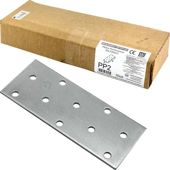 Tesařské kování Oramat 50ks - 40x100mm hr. 2,0mm Spojovací deska - plotna - děrovaná, PP2