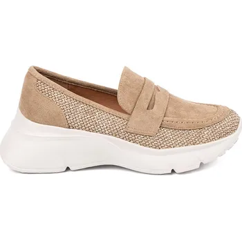 Dámské slipry Béžové dámské nazouvací tenisky na hrubé podrážce T621P-KH Velikost: 39