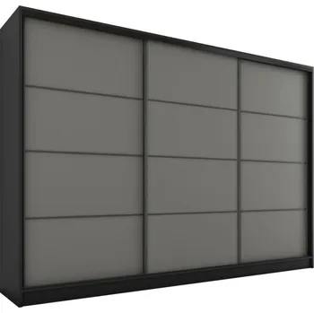 Šatní skříň Šatní skříň HARAZIA 250 bez zrcadla, se 4 šuplíky a 2 šatními tyčemi, černá/grafit +možnost VÝNOSU + vyzvednutí ZDARMA