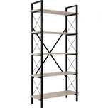 Regál LANTERON, travertin/černá + vyzvednutí ZDARMA