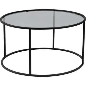 Konferenční stolek Konferenční stolek FERMIS - 80 cm, černá/šedé sklo + vyzvednutí ZDARMA