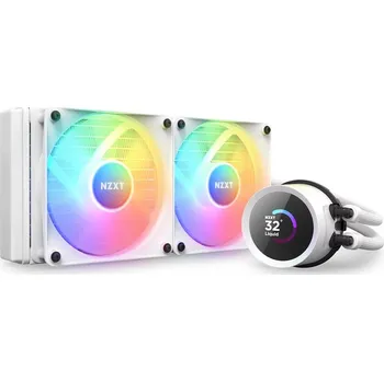 PC ventilátor NZXT vodní chladič Kraken 240 RGB / 2x120mm fan / 4-pin PWM / LCD disp. / 6 let / bílý RL-KR240-W1