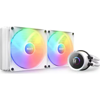 PC ventilátor NZXT vodní chladič Kraken 280 RGB / 2x140mm fan / 4-pin PWM / LCD disp. / 6 let / bílý RL-KR280-W1