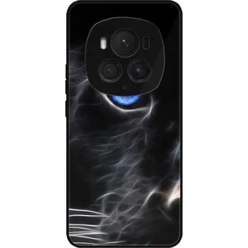 Pouzdro na mobilní telefon Lesklé pouzdro iSaprio pro Honor Magic6 Pro - Black Puma (Lesklé pouzdro, kryt, obal iSaprio Exclusive na mobil Honor Magic6 Pro s motivem Black Puma - elegantní skleněný vzhled, skvělá ochrana mobilu a luxusní styl, vyrobeno v Česku)