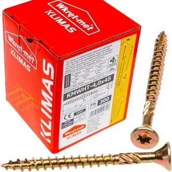 Vrut Klimas Wkret-Met TX 4x45mm - 300 ks - Vruty do dřeva se zápustnou hlavou, WKCS