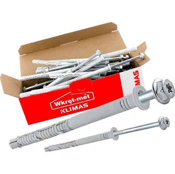 Klimas Wkret-Met 12x160mm KPR-FAST - 25ks - Rámové hmoždinky se plochým límcem a šroubem se 6HR hlavou, TX40/SW13