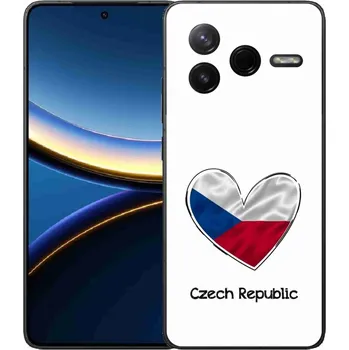 Pouzdro na mobilní telefon Gelový kryt mmCase na Xiaomi Poco F7 Pro - vlajka srdce bílé pozadí