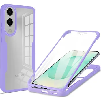 Pouzdro na mobilní telefon Acryl gelový obal s rámečkem pro ochranou displeje na Samsung Galaxy S25 Edge - fialový