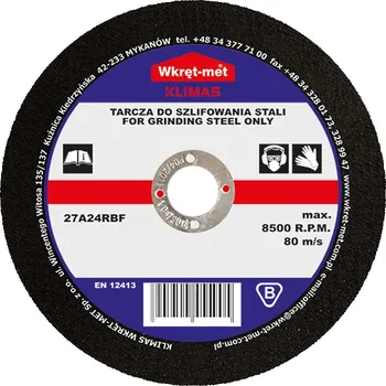 Brusný kotouč Klimas Wkret-Met 125x6,8mm - 1ks - Brusný kotouč Korundový na ocel