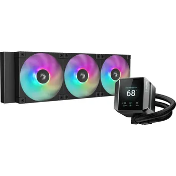Počítačové chlazení DEEPCOOL vodní chladič MYSTIQUE 360 ARGB / 3x120mm ARGB fan / dig. displej / Intel i AMD / černý R-LX750-BKADSNC-G-1