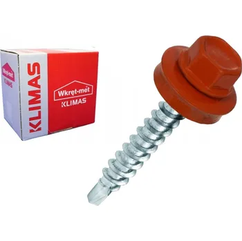 Klimas Wkret-Met RAL 8004 4,8x19mm - 250ks - Vruty farmářské střešní pro ocelový podklad, barva: Měděná hnědá, WF