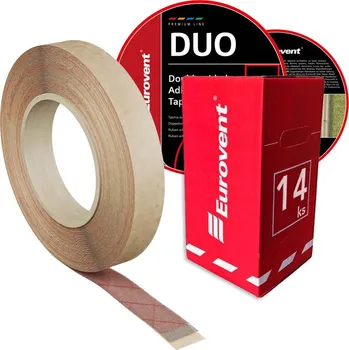 Lepicí páska Eurovent 20mm x 25m - 1 Karton (14ks) - Páska na spojování membrán a paroizolačních fólií - Oboustranná DUO LIGHT