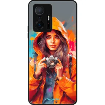 Pouzdro na mobilní telefon Lesklé pouzdro iSaprio pro Xiaomi 11T / 11T Pro - Girl with Camera (Lesklé pouzdro, kryt, obal iSaprio Exclusive na mobil Xiaomi 11T / 11T Pro s motivem Girl with Camera - elegantní skleněný vzhled, skvělá ochrana mobilu a luxusní styl, vyrobeno v Česku)