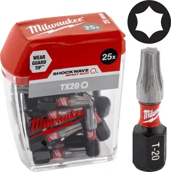 Bit TX-20 - 25mm - 25ks - Bit Milwaukee Shockwave TORX