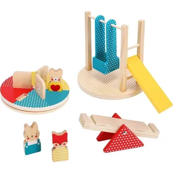 Dřevěná hračka Petit Collage Dřevěná sada Na hřišti