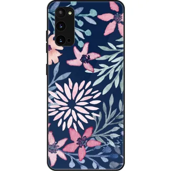 Pouzdro na mobilní telefon Lesklé pouzdro iSaprio pro Samsung Galaxy S20 - Leaves on Blue (Lesklé pouzdro, kryt, obal iSaprio Exclusive na mobil Samsung Galaxy S20 s motivem Leaves on Blue - elegantní skleněný vzhled, skvělá ochrana mobilu a luxusní styl, vyrobeno v Česku)