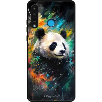 Pouzdro na mobilní telefon Lesklé pouzdro iSaprio pro Huawei P30 Lite - Abstract Panda (Lesklé pouzdro, kryt, obal iSaprio Exclusive na mobil Huawei P30 Lite s motivem Abstract Panda - elegantní skleněný vzhled, skvělá ochrana mobilu a luxusní styl, vyrobeno v Česku)