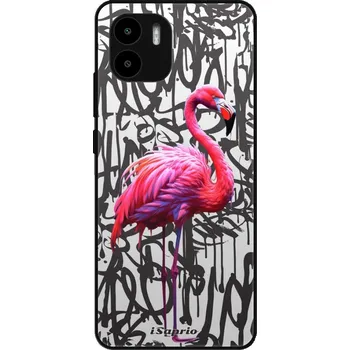 Pouzdro na mobilní telefon Lesklé pouzdro iSaprio pro Xiaomi Redmi A1 / A2 - Flamingo Graffiti (Lesklé pouzdro, kryt, obal iSaprio Exclusive na mobil Xiaomi Redmi A1 / A2 s motivem Flamingo Graffiti - elegantní skleněný vzhled, skvělá ochrana mobilu a luxusní styl, vyrobeno v Česku