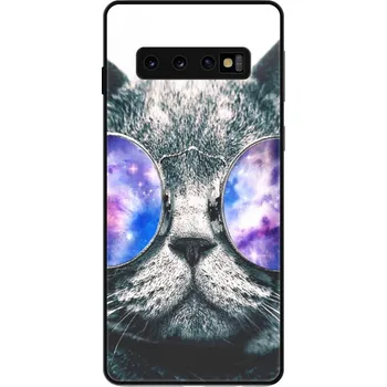 Pouzdro na mobilní telefon Lesklé pouzdro iSaprio pro Samsung Galaxy S10 - Galaxy Cat (Lesklé pouzdro, kryt, obal iSaprio Exclusive na mobil Samsung Galaxy S10 s motivem Galaxy Cat - elegantní skleněný vzhled, skvělá ochrana mobilu a luxusní styl, vyrobeno v Česku)