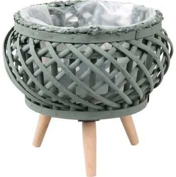 Zahradní dekorace Kulatý květináč na nožičkách zelený