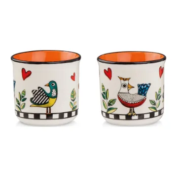 Egan Cocoricò Sada 2 mini hrnků 90 ml oranžová