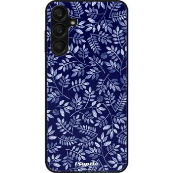 Pouzdro na mobilní telefon Lesklé pouzdro iSaprio pro Samsung Galaxy A25 5G - Blue Leaves 05 (Lesklé pouzdro, kryt, obal iSaprio Exclusive na mobil Samsung Galaxy A25 5G s motivem Blue Leaves 05 - elegantní skleněný vzhled, skvělá ochrana mobilu a luxusní styl, vyrobeno v Česku)