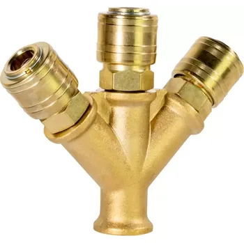 Kompresor 41138 3-cestný rozdělovač vzduchu s rychlospojkami (3/8“ vnitřní závit) Güde