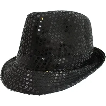 Klobouk B Klobouk - Super Star s flitry černý