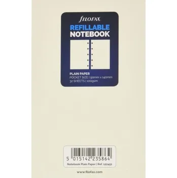 Diář Filofax Pocket Notebook refill - plain paper white