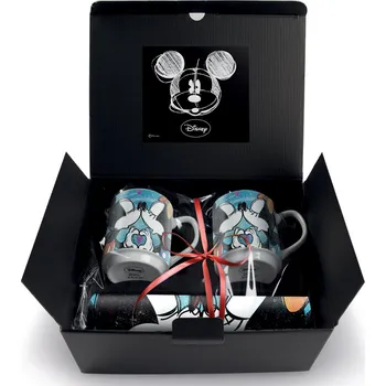 jídelní souprava Egan DISNEY LOVE SWEET LOVE Sada 2 modrých stohovatelných hrnků + 2 prostírek