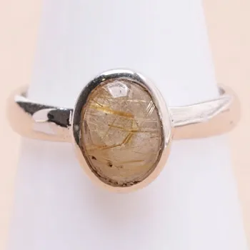 Prsten Sagenit křišťál s rutilem prsten stříbro Ag 925 68786 55 mm (US 7,5), 2,9 g