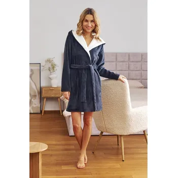 Dámský župan Dámský tmavě šedý pohodlný župan s kapucí SOFT Velikost: M