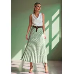 Světle zelená dámská plisovaná midi sukně s puntíky M1155 Green Velikost: S/M