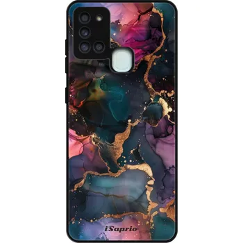 Pouzdro na mobilní telefon Lesklé pouzdro iSaprio pro Samsung Galaxy A21s - Dark Marble 10 (Lesklé pouzdro, kryt, obal iSaprio Exclusive na mobil Samsung Galaxy A21s s motivem Dark Marble 10 - elegantní skleněný vzhled, skvělá ochrana mobilu a luxusní styl, vyrobeno v Česku)