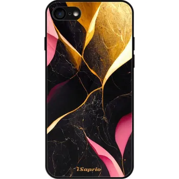 Pouzdro na mobilní telefon Lesklé pouzdro iSaprio pro Apple iPhone 7 / 8 / SE 2020 / SE 2022 - Gold Pink Marble (Lesklé pouzdro, kryt, obal iSaprio Exclusive na mobil Apple iPhone 7 / 8 / SE 2020 / SE 2022 s motivem Gold Pink Marble - elegantní skleněný vzhled, skvělá ochrana mobil