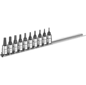 Gola sada E030703 10dílná sada zástrčných 1/4" hlavic TORX T6-T30 na liště TONA Expert T