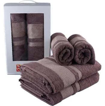 Ručník LUXUSNÍ FROTÉ SADA RUČNÍK A OSUŠKA 2+2 hnědá