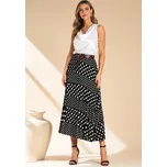 Černá dámská plisovaná midi sukně s puntíky M1155 Black Velikost: S/M