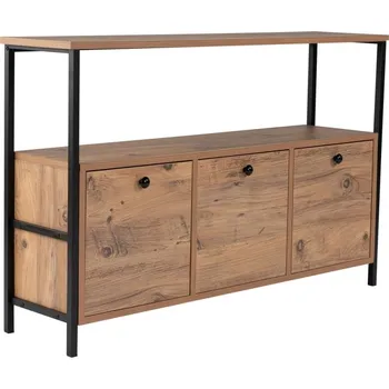 Komoda Komoda HELTRE, atlantská borovice/černá + vyzvednutí ZDARMA