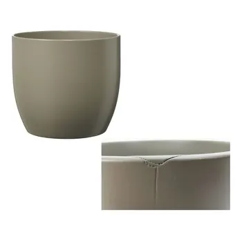 Květináč Keramický květináč Basel matný 13 cm světle šedý, 2. jakost