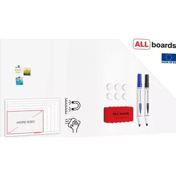 Allboards Magnetická tabule SLIMboard bezrámová smazatelná za sucha 2400x120 cm, PME240x120