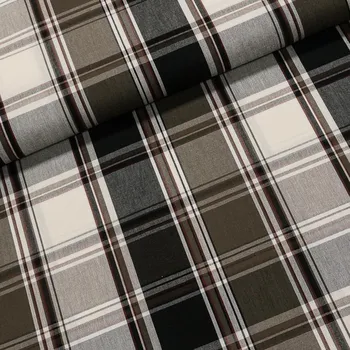 Potahové akrylové plátno (dralon, teflon) na zahradní nábytek, hnědo-šedo-smetanové káro, š.140cm (látka v metráži)