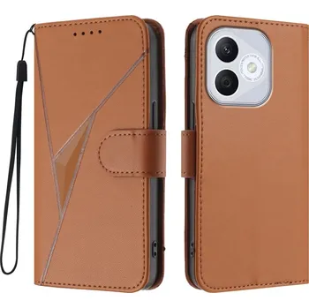 Pouzdro na mobilní telefon Triangles knížkové pouzdro na Honor 400 Lite - hnědé