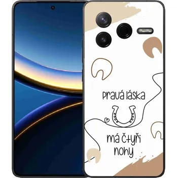 Pouzdro na mobilní telefon Gelový kryt mmCase na Xiaomi Poco F7 Pro - koňský motiv bílé pozadí