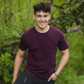 Fialové pánské funkční tričko z Merino vlny Velikost: XL