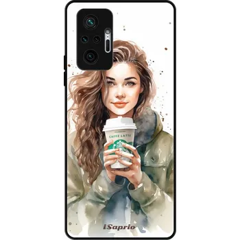 Pouzdro na mobilní telefon Lesklé pouzdro iSaprio pro Xiaomi Redmi Note 10 Pro - Girl With Latte (Lesklé pouzdro, kryt, obal iSaprio Exclusive na mobil Xiaomi Redmi Note 10 Pro s motivem Girl With Latte - elegantní skleněný vzhled, skvělá ochrana mobilu a luxusní styl, vyrobeno v)
