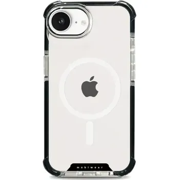 Pouzdro na mobilní telefon Odolný obal Mobiwear MagSafe Elite Bumper - Apple iPhone 16e - D001D Čiré (Odolný kryt, pouzdro, obal Mobiwear Elite Bumper na mobil Apple iPhone 16e - D001D Čiré, materiál Plast + TPU silikon + kov - zesílená ochrana telefonu, podpora MagSafe, krytí)